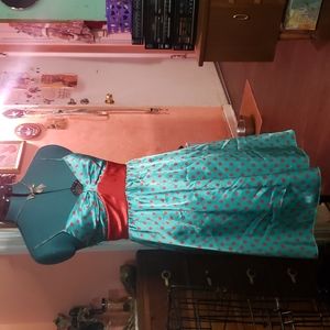 Adorable satin polkadot dress